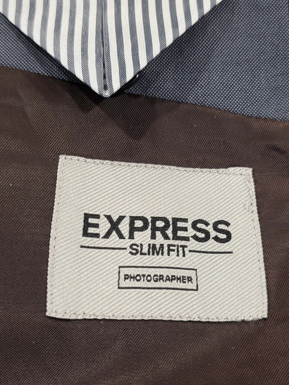42R Men's Express Photographer Blazer 100% Cotton Slim Fit Gray Sport Coat